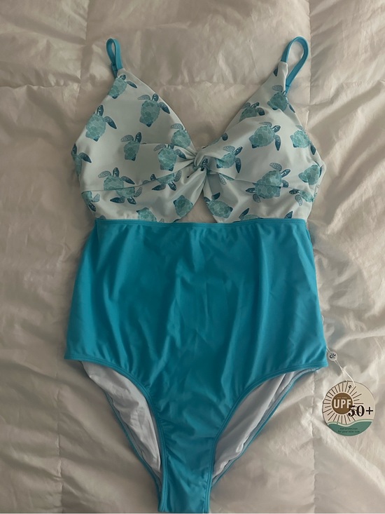 Caden Lane Other - Caden Lane Blue and White Turtle Print One-Piece